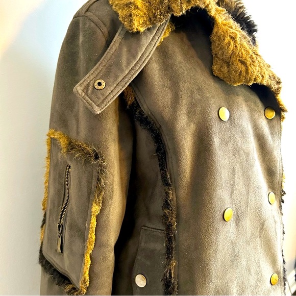 RARE Vintage NESS Chocolate Faux Fur Velvet Women's Coat Size Large - Picture 5 of 15